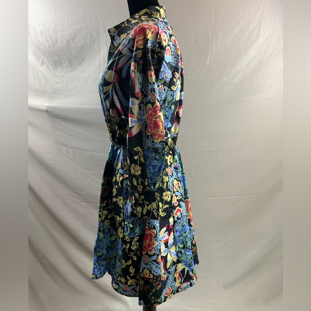 Boho Floral Print Shirt Dress - Picture 9 of 10